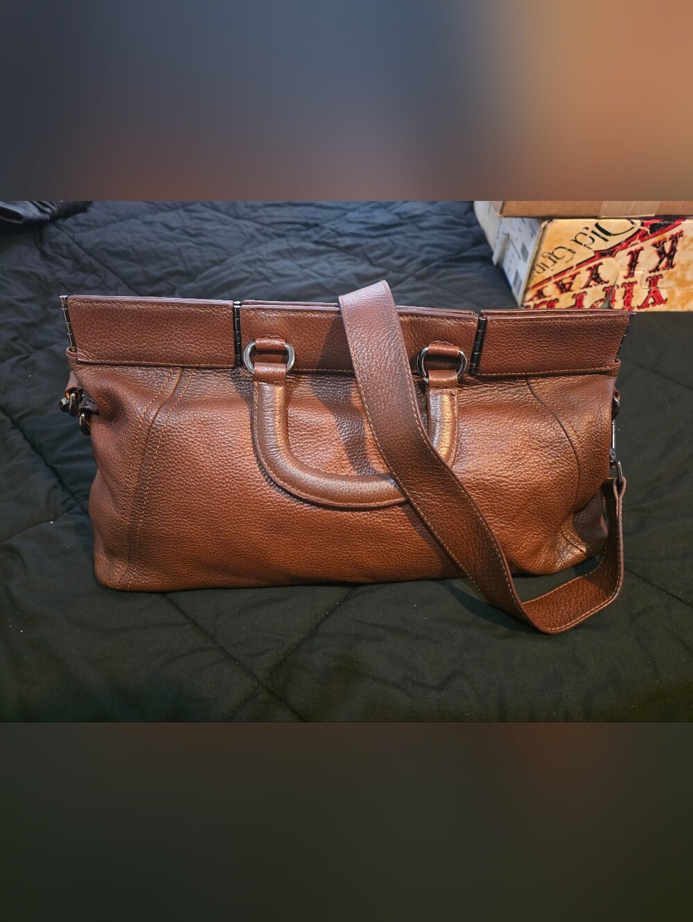 Brown Leather Satchel Shoulder Bag